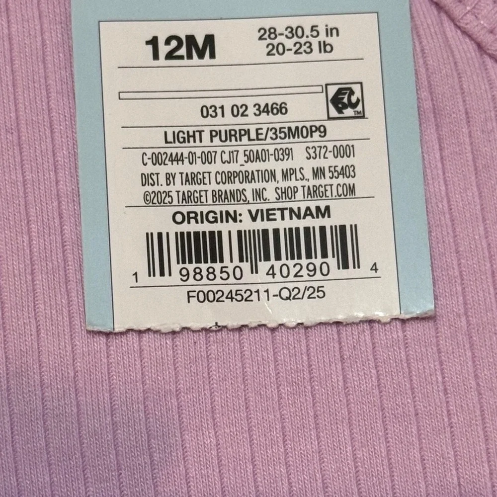 Cat‎ & Jack Girls 12M Tank Top Set Purple Ribbed Tropical Palm 2pc Bundle New